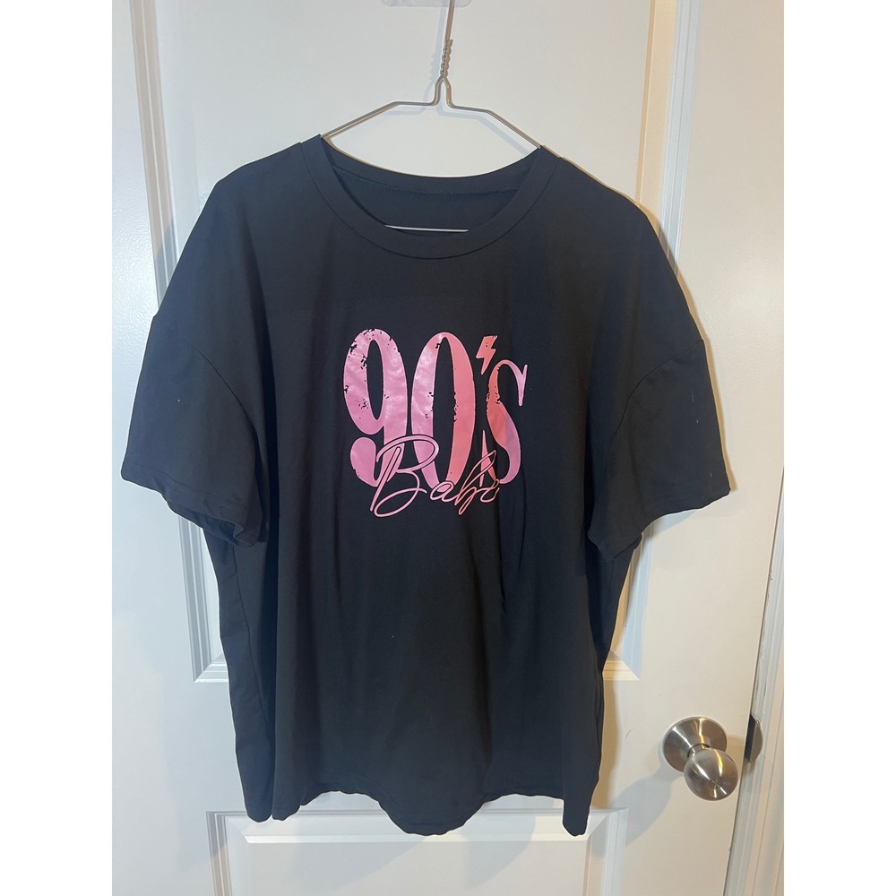 SHEIN Women Graphic T-Shirt 90's Babe Black Large